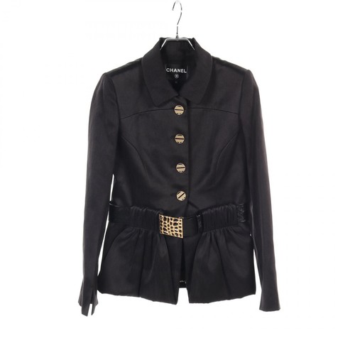 CHANEL #36 giacche cintura P61937V30854 seta cotone nero