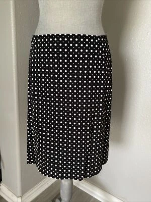 Elie Tahari Skirt Polka Dot Black and White size 6 cotton lycra - Image 1 of 4