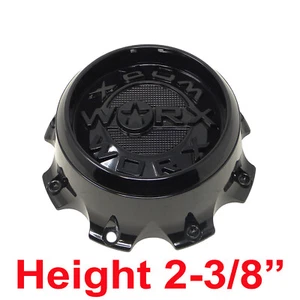 CAP-WX-8T-BB21 / Worx Alloy Gloss Black Bolt On Center Cap - Picture 1 of 3