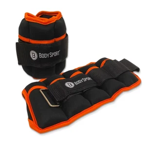 1 Pound – 5 Pound Black/Orange Adjustable Ankle Weights for Men, Women, and Kids - Picture 1 of 12