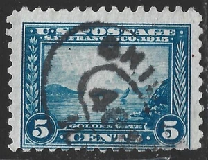 United States, Scott #403, 5c Panama-Pacific Exposition, P10, Used - Picture 1 of 1
