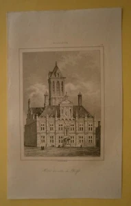 1844 Druck STADHUIS (RATHAUS), DELFT, NIEDERLANDE, #14 - Bild 1 von 1