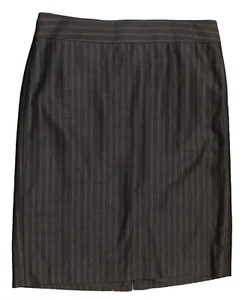Ann Taylor Dark Gray Pinstripe Midi Skirt Womens Size 12 - Picture 1 of 4