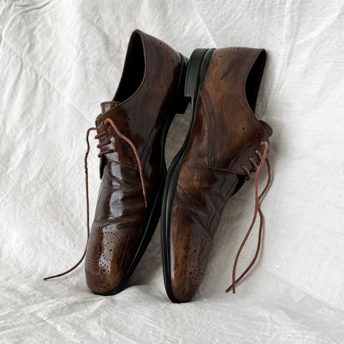 Pantaloncino derby uomo Prada Budapester in pelle marrone TAGLIA 11