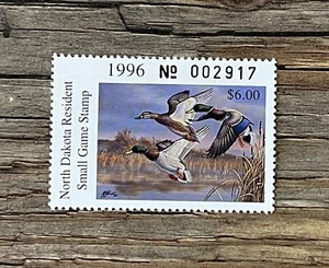 WTDstamps - 1996 NORTH DAKOTA - LotP - State Duck Stamp - Mint OG NH - Picture 1 of 2