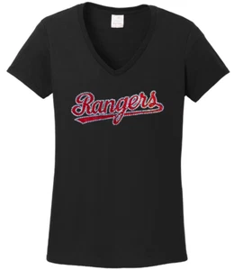 Women's Texas Rangers spangle t shirt faux rhinestone lots of sparkle - Picture 1 of 1