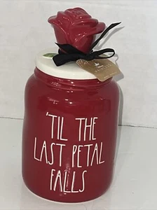 Rae Dunn Disney 'Til The Last Petal Falls Baby Rose Topper Canister ~ Brand New - Picture 1 of 20