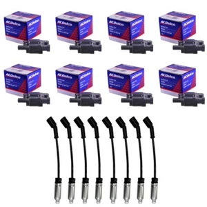 8 OEM BS-C1511 Ignition Coils + 8 OEM Spark Plug Wires with Heat Shields - Picture 1 of 3