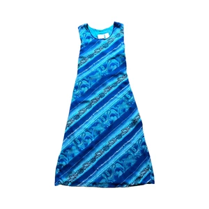 Vintage Y2K Womens Maxi Dress Size XL Blue Paisley Fairy Boho Resort Vacation - Picture 1 of 8