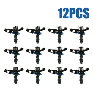 12pcs Plastic Impact Sprinkler Heads Adjustable - 1/2in Thread Plastic Black - Picture 1 of 7