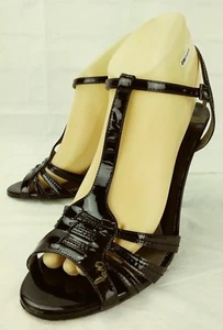 Theory Damen Schuh Absatz Fesselriemchen EU 40 9 Burgund Lackleder Italy 2509 - Bild 1 von 9