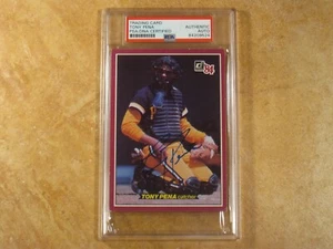 TONY PENA SIGNED AUTOGRAPHED 1984 DONRUSS LARGE CARD 1980-86 SF PIRATES PSA - Picture 1 of 2