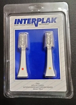 New: Interplak RB-2 Color Coded Interchangeable Brush Heads (2-pack) NOS Sealed - Image 1 of 2