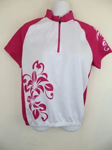 Damska koszula rowerowa Jersey Top rowerowy Różowy zamek błyskawiczny Shamp Kwiaty Damska Medium M - Zdjęcie 1 z 5