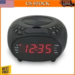 CD AM/FM Clock Radio with 1.2" Display and Dual Alarm CD Player Sleep Timer - Picture 1 of 4