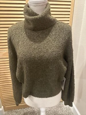 New RVCA Womens Farewell Sweater Size X-Small XA Green Fall Cowlneck Long Sleeve - Image 1 of 4