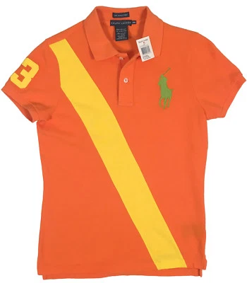 NUEVO Polo Ralph Lauren ¡El Polo Ajustado! Pony grande colorido a rayas ecuestres Foto 1 de 4