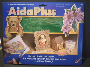 Aida Plus 14 unidades 9"x12" E verde punto de cruz corte recorte y forma sin Fray Zweistik - Imagen 1 de 2