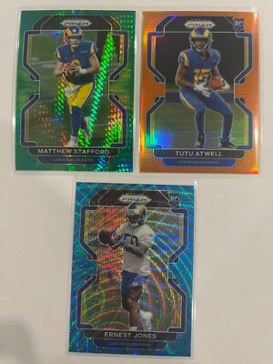 2021 Prizm Tutu Atwell Orange /249 RC Stafford Hyper /175 Jones Blue Wave /199 - Image 1 of 2