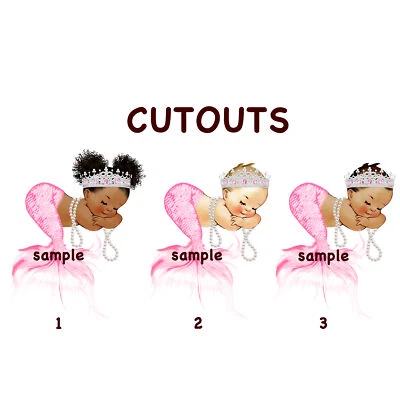 Centros de mesa decoración fiesta cumpleaños baby shower princesa recortes sirena rosa Foto 1 de 2