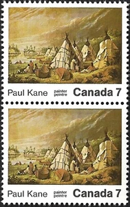 Canada   #553 Pair Indian Encampment   Brand New 1971 Original Pristine Gum  - Picture 1 of 2