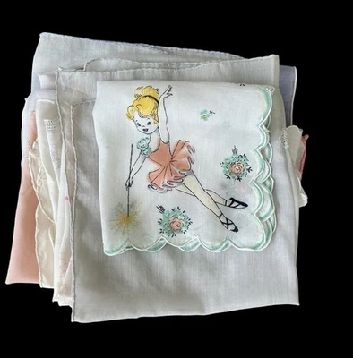VTG Handkerchief Lot of 20 Printed Floral Lace Embroidered Multicolor READ - Image 1 of 4