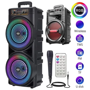 Doble Altavoz Bluetooth 8" Subwoofer Bajo Pesado Sistema de Sonido Fiesta + Micrófono - Imagen 1 de 21