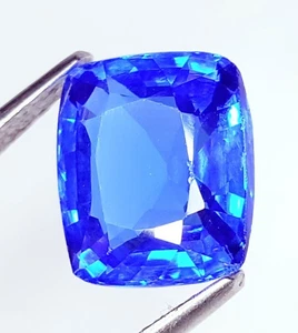 Certified Natural Blue Sapphire Loose Gemstone 8.97 Ct Sapphire Cushion Cut Gem - Picture 1 of 10