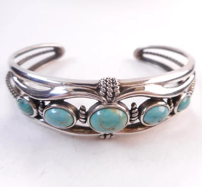 American West Carolyn Pollack Sterling Silver TURQUOISE Cuff Bracelet - Image 1 of 4