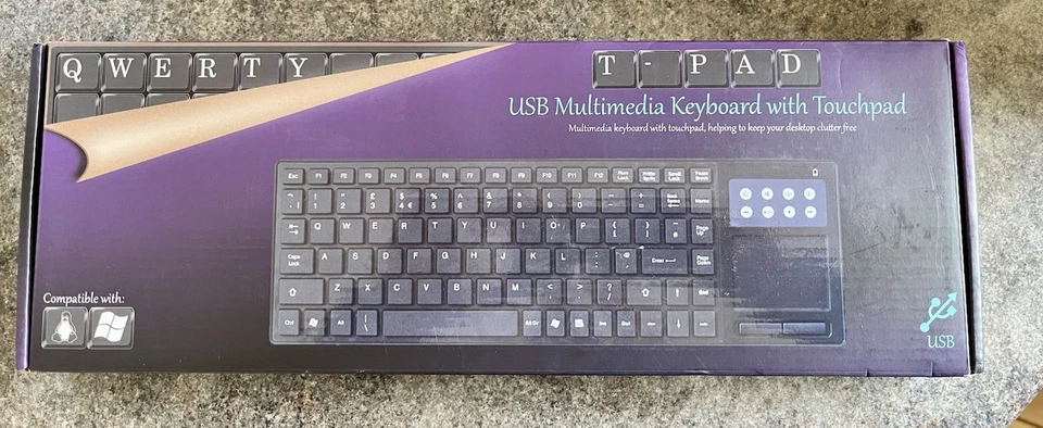 QWERTY Tpad (QK-T288) USB Keyboard - Black New Sealed - Image 1 of 3
