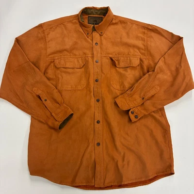 Clearwater Outfitters Men's Orange Long Sleeve Button Up Collared Shirt Size L - Image 1 of 4