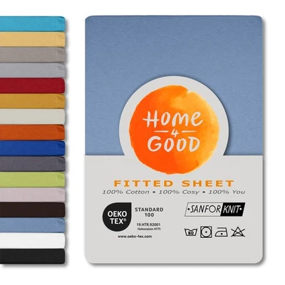 home4good Drap-Housse 90 x 200 cm, 100 Coton peigné, Oeko-Tex 100, Drap-Houss... - Photo 1/4