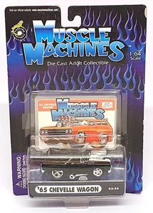 Muscle Machines 1/64 Scale 71161 02-55 - 1965 Chevy Chevelle Wagon - Black - Picture 1 of 5