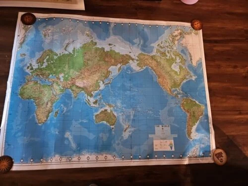 World Wall Map Defense Mapping Agency Mercator Projection Map 42X56 Gigantic - Image 1 of 4