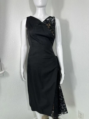 Vestido de Noche De Colección Años 50 Lilli Diamante Negro Encaje S Glam Pinup Vestido Foto 1 de 4