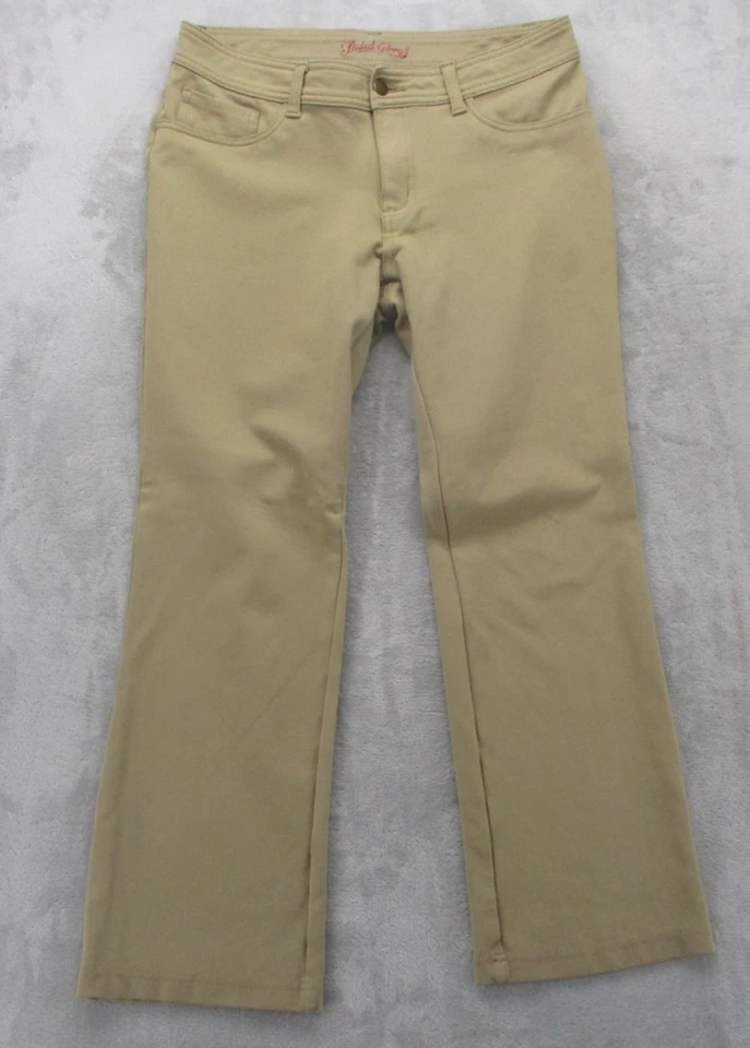 Faded Glory Pants Womens 10P Khaki Beige Straight Leg Stretch Casual Nylon Blend - Image 1 of 4