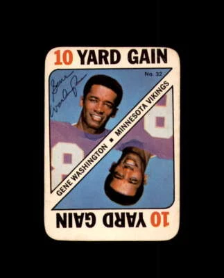 Gene Washington Signed 1971 Topps Game  Cards Minnesota Vikings Autograph - Image 1 of 2