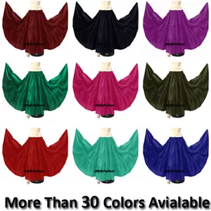 Cotton Gypsy Skirt 3 Tier 10 Yard Belly Dance Tribal Ethenic Flamenco Jupe - Picture 1 of 36