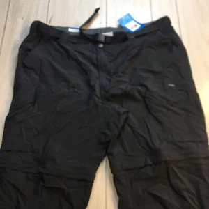 Columbia Convertible Pants Mens 44x32 Black Omni Shade Utility Belt Pockets NWT - Picture 1 of 11