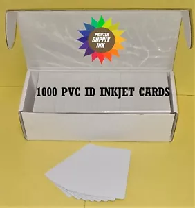 1000 carte d'identità PVC a getto d'inchiostro - per stampanti a getto d'inchiostro Epson & Canon taccuini - Foto 1 di 1