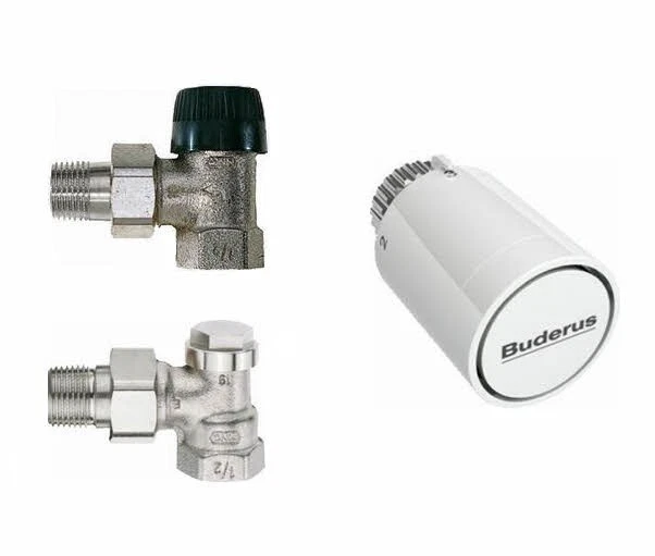 Buderus Ventil Anschlussgarnitur Kompaktheizkörper Badheizkörper Thermostatkopf - Bild 1 von 1