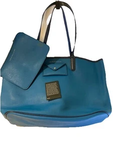 Marc By Marc Jacobs Metropolitote Blue Saffiano Leather Shopper Bag/ Tote Pouch - Picture 1 of 24