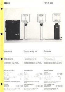 Braun Service Manual Unterlagen für Blitzlicht F 80 / F 800  Copy - Picture 1 of 1