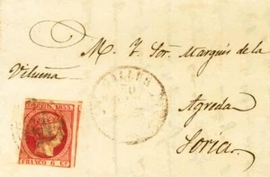 Aragón. Geschichte Postal. Umschlag 17. 1853. 6 Viertel Karminrot (Rand Rechts) - Picture 1 of 2