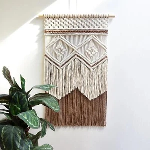 Boho Macrame Tapestry Chic Macrame Wall Hanging for Indoor Apartment - Picture 1 of 8