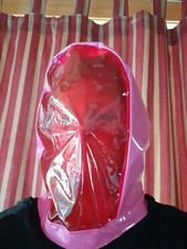 Lackmaske Plastikgesicht rosa schwarz rot Unisex Vinylmask Plasticface Wetlook