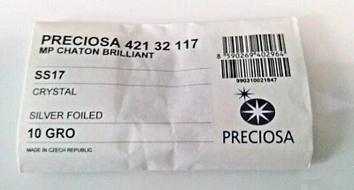 10 Gross 17ss Preciosa Super Chatons Brilliant Full Pack Czech Rhinestones - Image 1 of 2