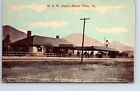 Postcard Virginia Buena Vista N & W  Railorad Depot Station Train