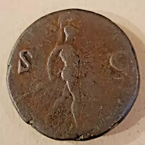 ROMAN IMPERIAL: Domitian, Brass Sestertius, Mars with Spear, Balkans, 80 AD - Picture 1 of 2