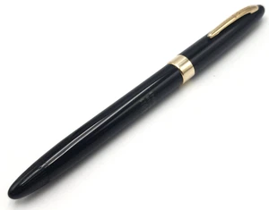 VINTAGE RESTORED c1955 NOS? SHEAFFER ADMIRAL JET BLACK SNORKEL FOUNTAIN PEN 14K - Picture 1 of 15
